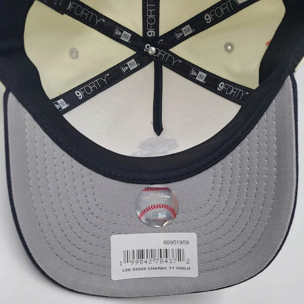 Child Houston Astros Hat Snapback New Era 9Forty Cream Blue MLB Jose Altuve Boys